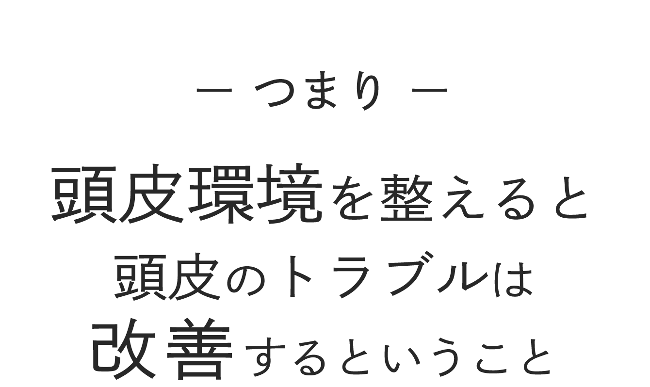 頭皮環境を整えると頭皮のトラブルは改善するということ